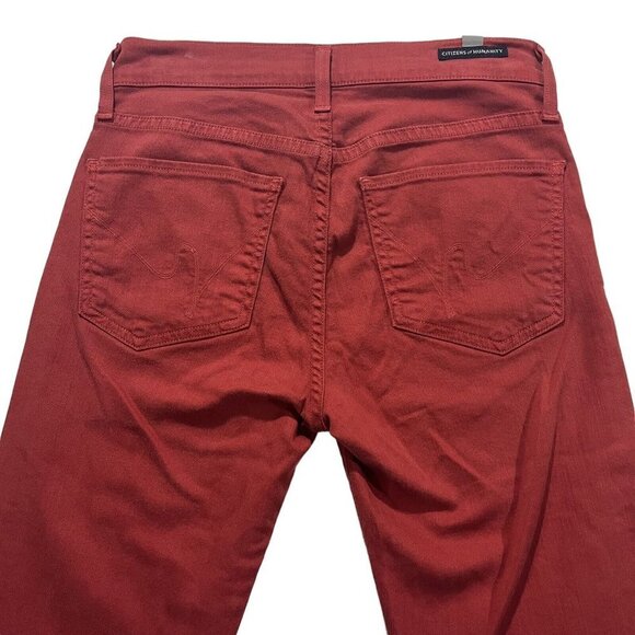 Citizens of Humanity Women Red Wash Denim Jeans Sz 24 x28 USA Made Stretch NWOT - Picture 13 of 16